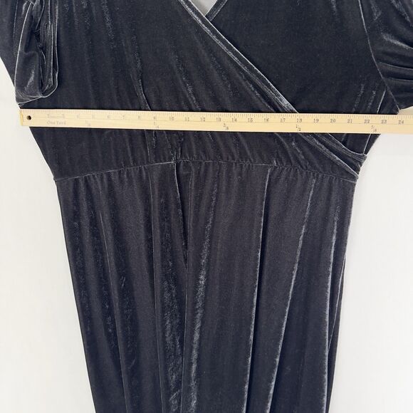 Soft Surroundings Dress Womens 2X Plus Black Velour Stretch‎ Soft Feminine Comfy - Picture 7 of 9
